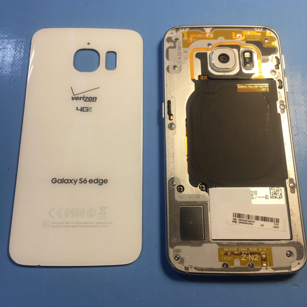 S6 Edge Rear Glass Removal Step 5: remove the rear glass from the phone body.